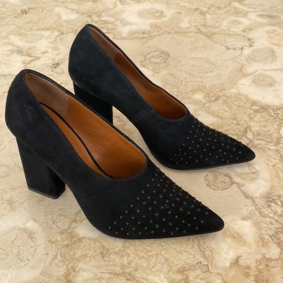 H by Halston Laurel Women's Black Suede Beaded Shoes - Picture 3 of 10